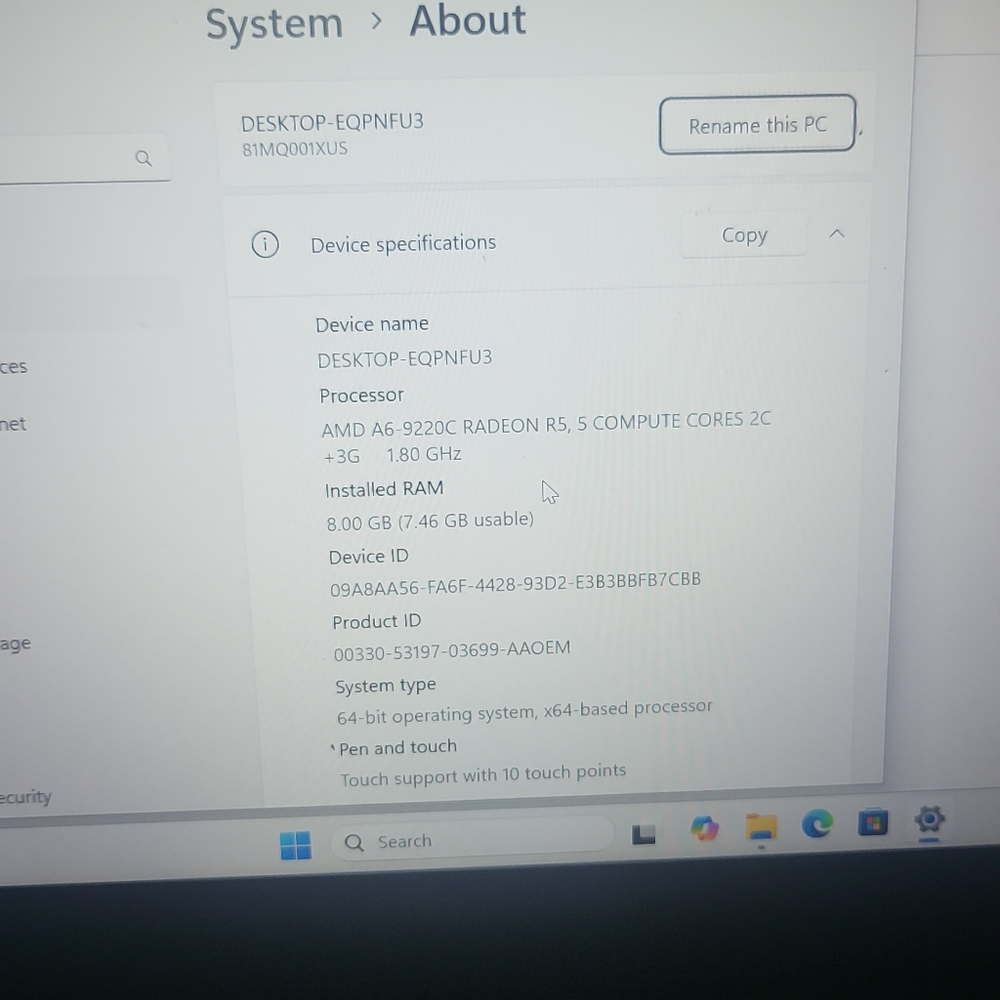 Lenovo 14w Touch Screen